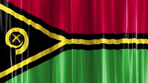 Realistic Fabric Vanuatu Flag Waving Loop