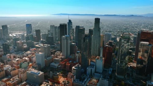 Sunny morning in the downtown of Los Angeles, California, USA