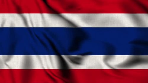 Waving Flag of Thailand with Realistic Fabric Motion Loop