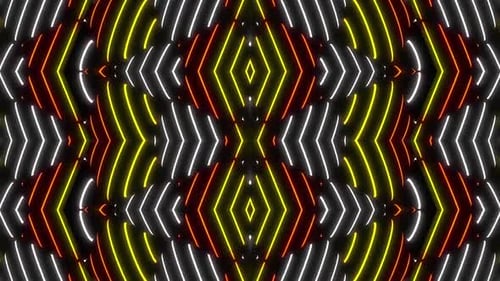 Dynamische Neonlichter pulsieren mit lebendiger Energie in einem abstrakten digitalen Muster