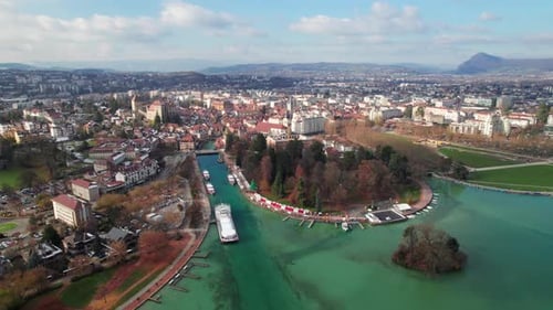 Gorgeous Annecy, France, drone shot