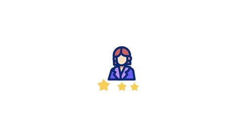 Flat Design Business Person Rating Icon Animation