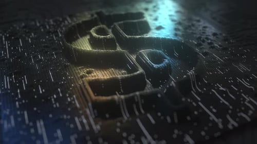 Dollar Symbol Made Made with Golden Contacts and Flashing Lights