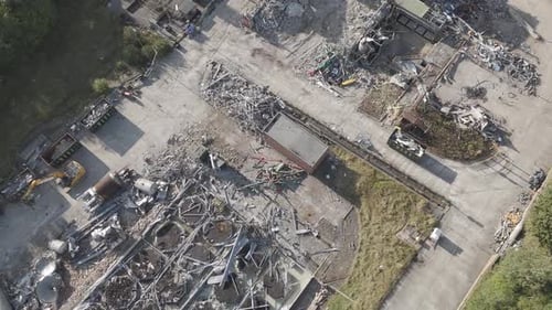 Chemical plant industrial demolition project. Decommissioning and demolition, removal and disposal