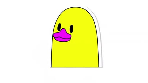 Minimalist Cartoon Yellow Bird Head Turn Animation