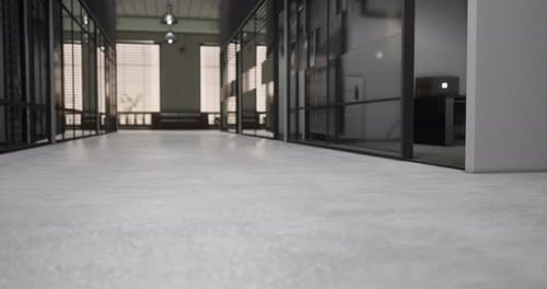 Walkway in a Modern Building Showcasing Natural Light and Architectural Design