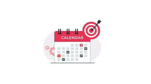 4k Calendar with Goal Arrow Animation Video