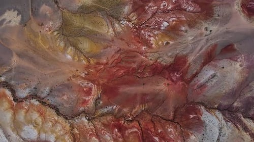 Aerial View of the Red Mountains Resembling a Martian Landscape