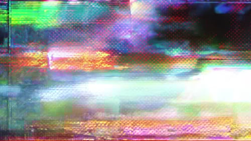 Futuristic Chromatic Glitch Abstract Animated Background with Cyberpunk VHS Aesthetic
