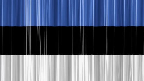 Estonian Flag Waving Curtain Loop Background