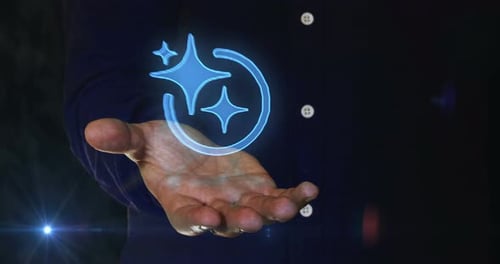 Futuristic Holographic Spinning Clean Sparkle Icon