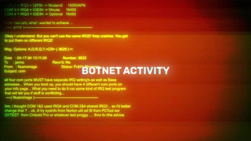 Botnet Activity On Hacking & Error Message Digital Screen Message On Computer Screens