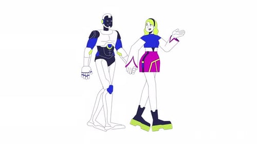 Robot friend future friendship cartoon animation