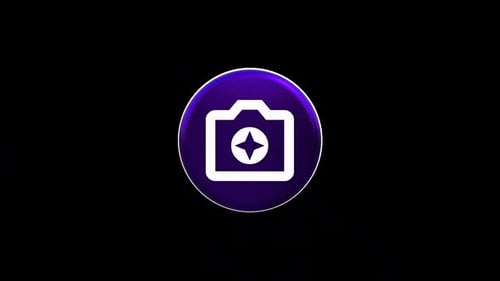 3D Glossy Camera Icon Rotating Loop