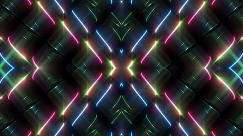 4 K Colored Cylindiral Neon Spirals Loop 2