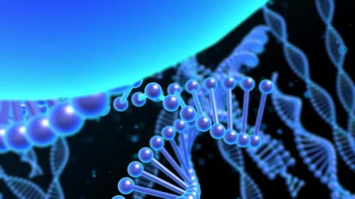 Animación en bucle perfecta de una cadena de ADN en rotación
