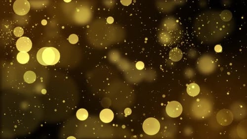 Sparkling Golden Bokeh Light Particles Animation Background