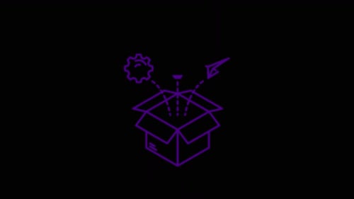 Creative Idea Box Line Art Reveal Animation