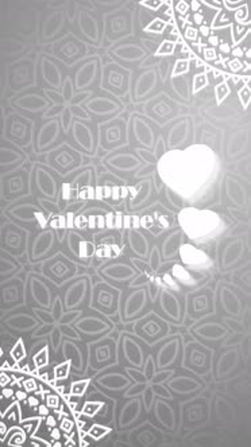 Happy Valentines Day Wish Card White Vertical