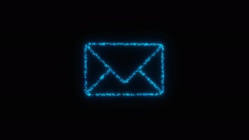 Blue Neon Email Neon Icon Hologram Loop Animation