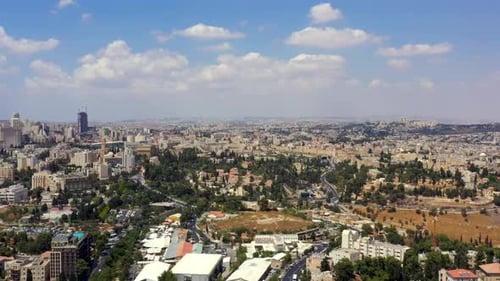 Jerusalem old city quarters with the Dome of the rock, Aerial view