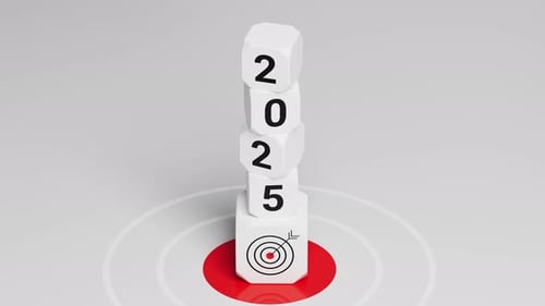 Minimalist Cubes Stack to Reveal 2025 Target Goal