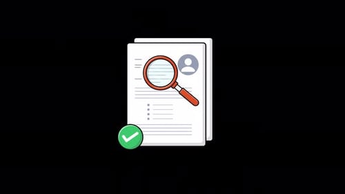 Animated Flat Design Resume Review Process