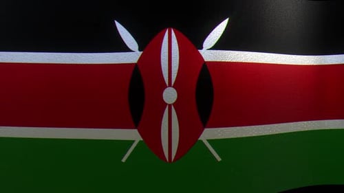Realistic Waving Flag of Kenya Seamless Loop