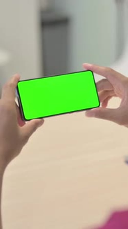 African Man Watching Smartphone with Chroma Key, Vertical Video