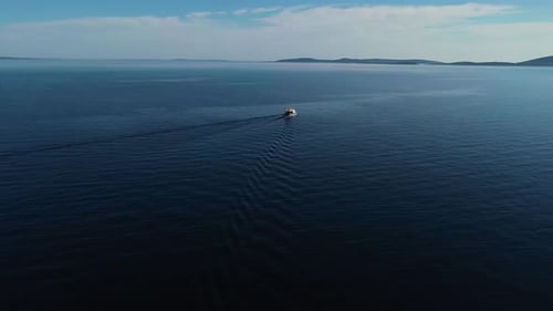 Aerial view of open sea in Croatia, Adriatic Sea.