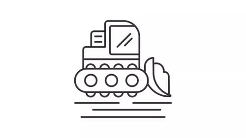 Animated snow grooming line icon