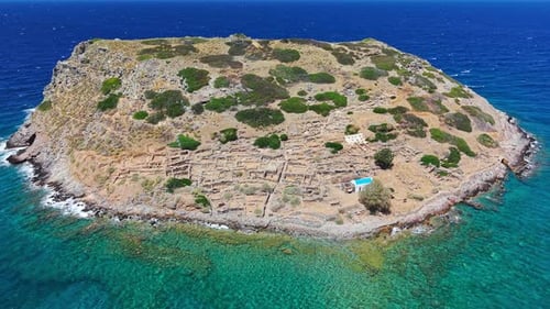 Anciennes ruines minoennes sur l'îlot de Mochlos, Grèce