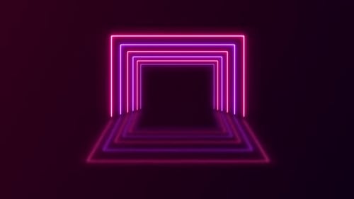 Futuristic Neon Tunnel with Vibrant Lights
