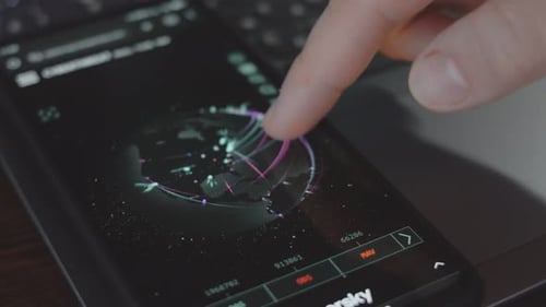 Finger Navigating Digital World Map on Smartphone