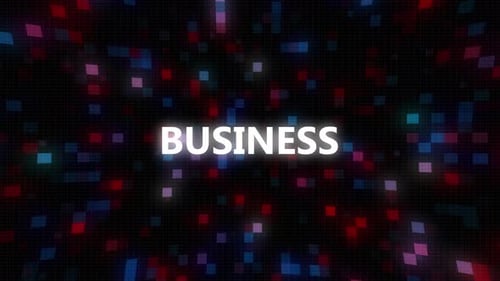 Futuristic Business Text Reveal on Digital Grid