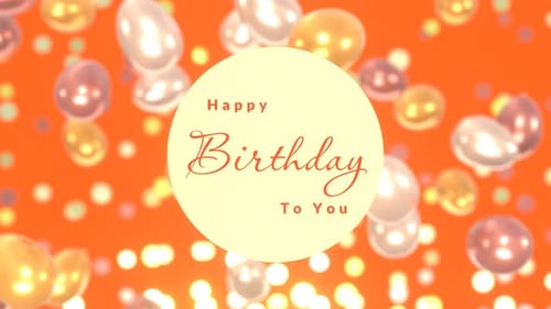 Animated Happy Birthday Greeting with Elegant Text and Floating Balloons