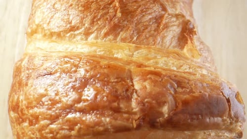 A Croissants in video footage. 4K.