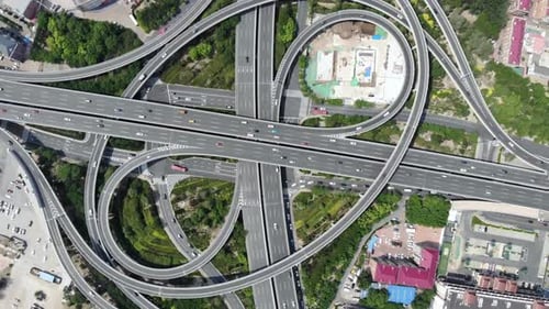 Top View Of Road Intersection