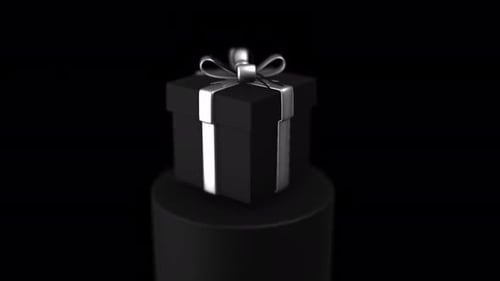 Black Friday Elegant 3D Gift Box Alpha Channel 4K