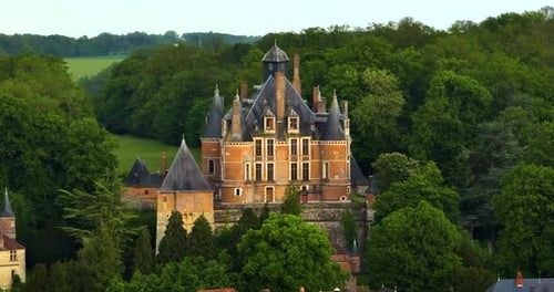 Aerial View Chateau of Montmort A Medieval Fortress That Became a Renaissance Castle Montmort is One