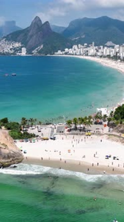Arpoador Beach at Downtown Rio de Janeiro in Rio de Janeiro Brazil.