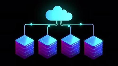 Digital Cloud Service And Data On Alpha Channel 4K