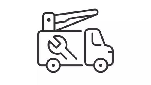 Minimalist Repair Truck Line Art Animation