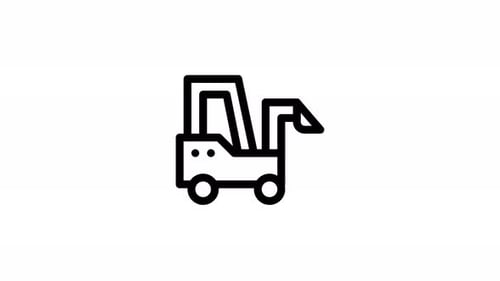 wheel loader line icon animation