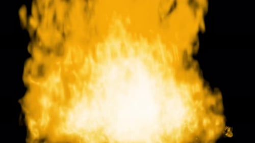 Close up View of a Bonfire on Black Background 3D Animation