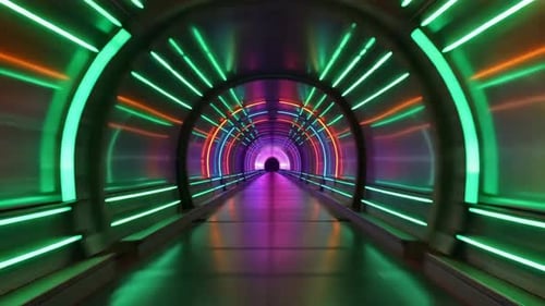 Glowing Digital Architecture Loop