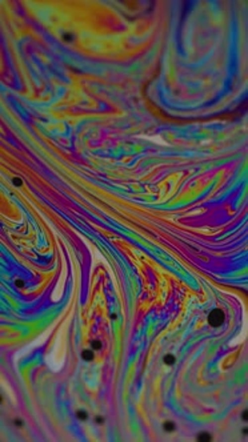 Colorful Abstract Patterns Evolving with Liquid Iridescence