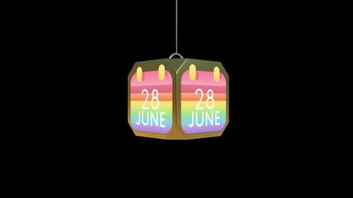 Animated 3D Rainbow Pride Calendar Icon Reveals Date