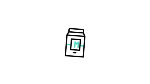 Animated Flat Design Milk Carton Icon