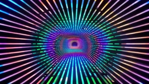 Futuristic Abstract Neon Light Tunnel Motion Loop